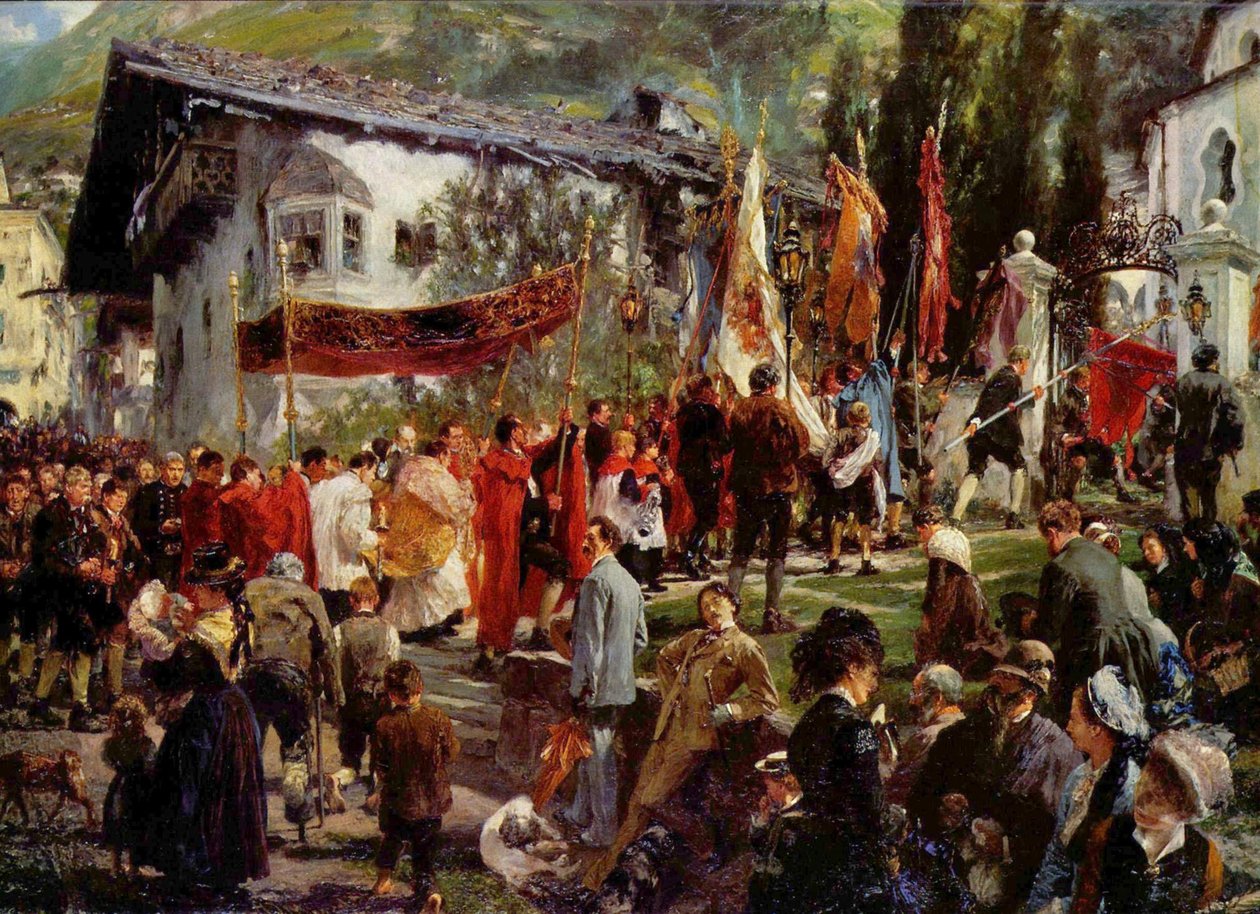 Procession de la Fête-Dieu à Hofgastein - Adolph Menzel