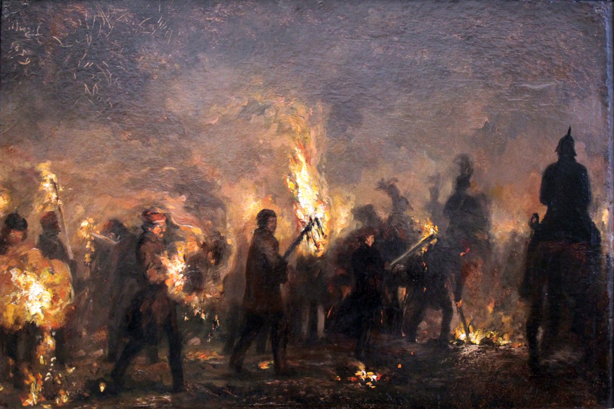 Défilé aux flambeaux des étudiants - Adolph Menzel