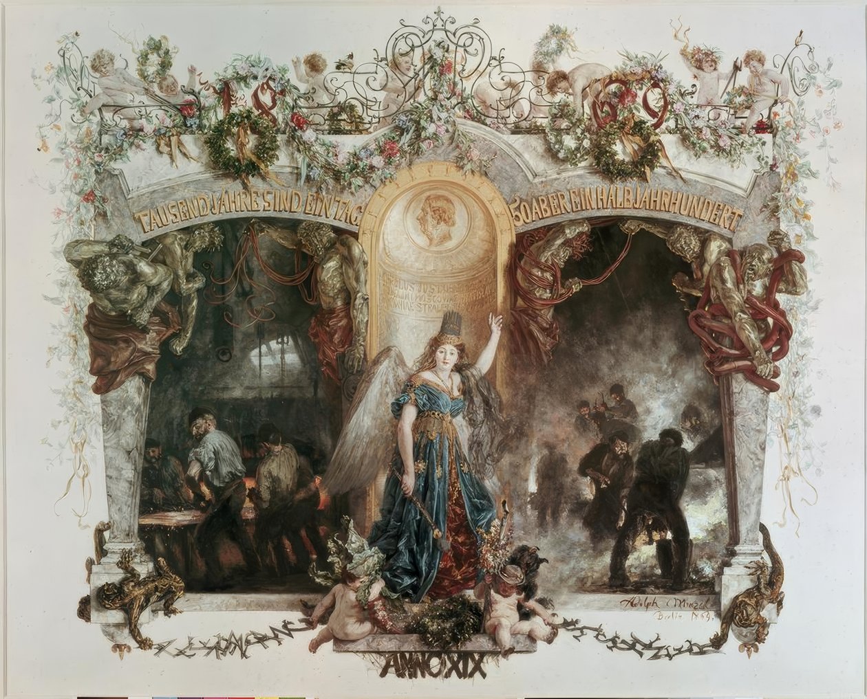 Adresse pour le cinquantième anniversaire de la société Heckmann - Adolph Menzel