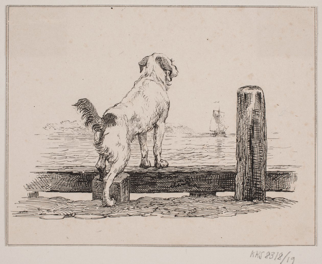 Le chien sur la plage - Johan Adolph Kittendorff