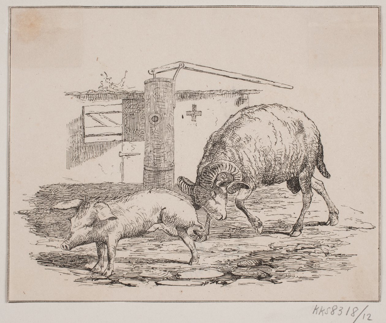 Le bélier et le cochon - Johan Adolph Kittendorff