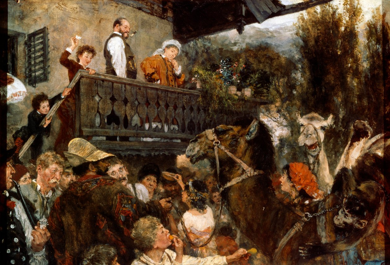 Un Cirque Itinérant Chameliers à Partenkirchen, 1884 - Adolph Menzel