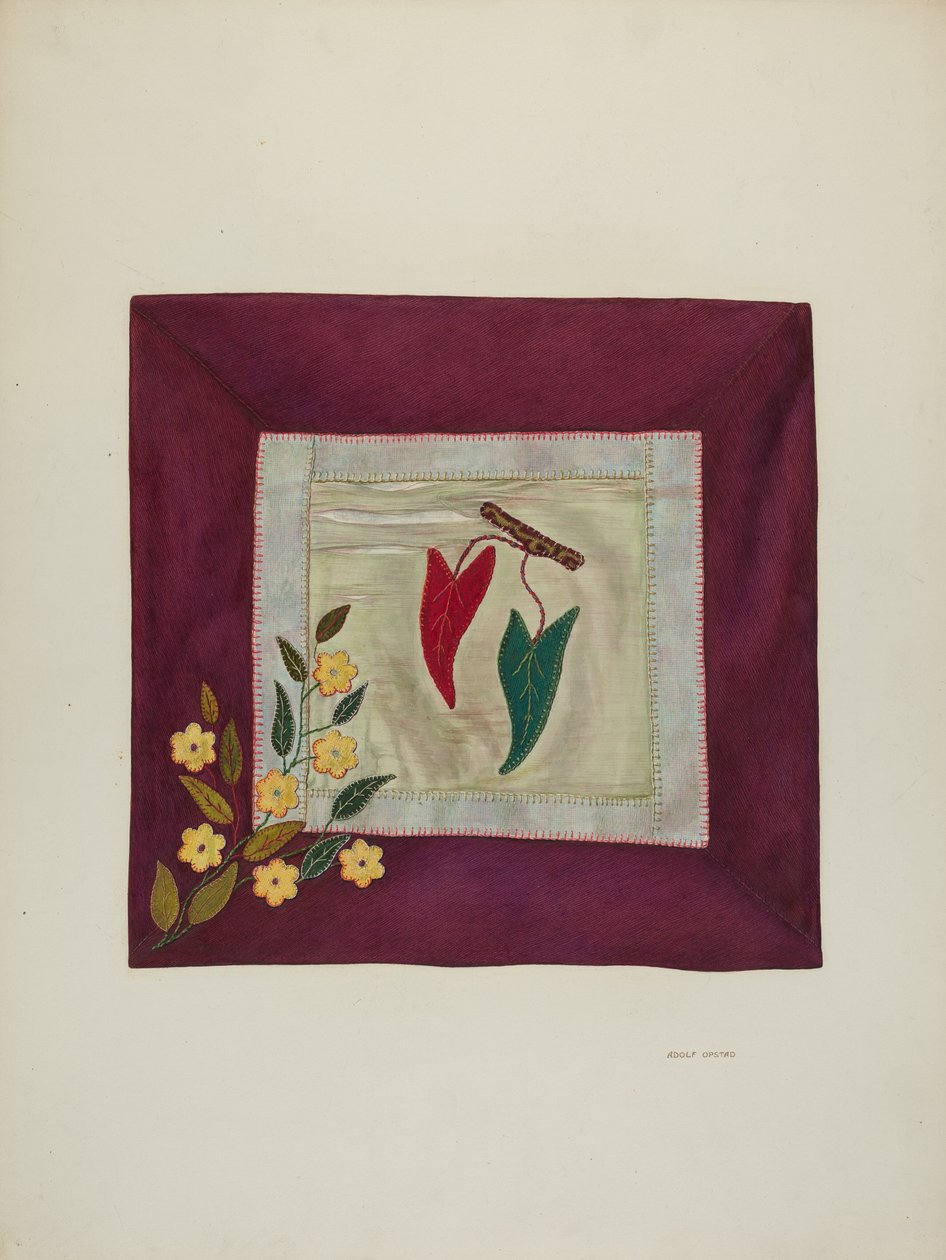 Détail de couvre-lit appliqué, 1941 - Adolph Opstad