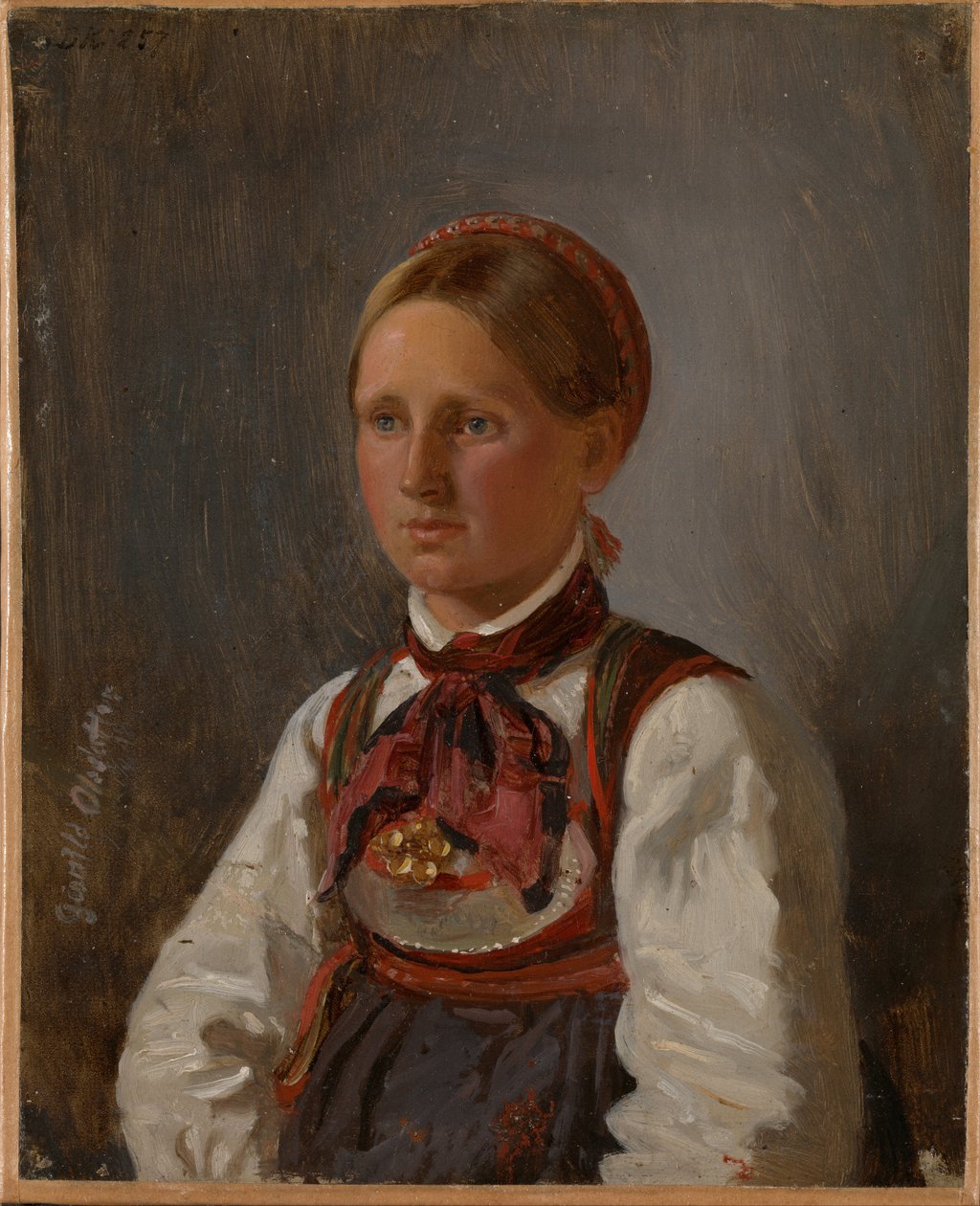 Portrait de Gunild Olsdatter de Tinn - Adolph Tidemand