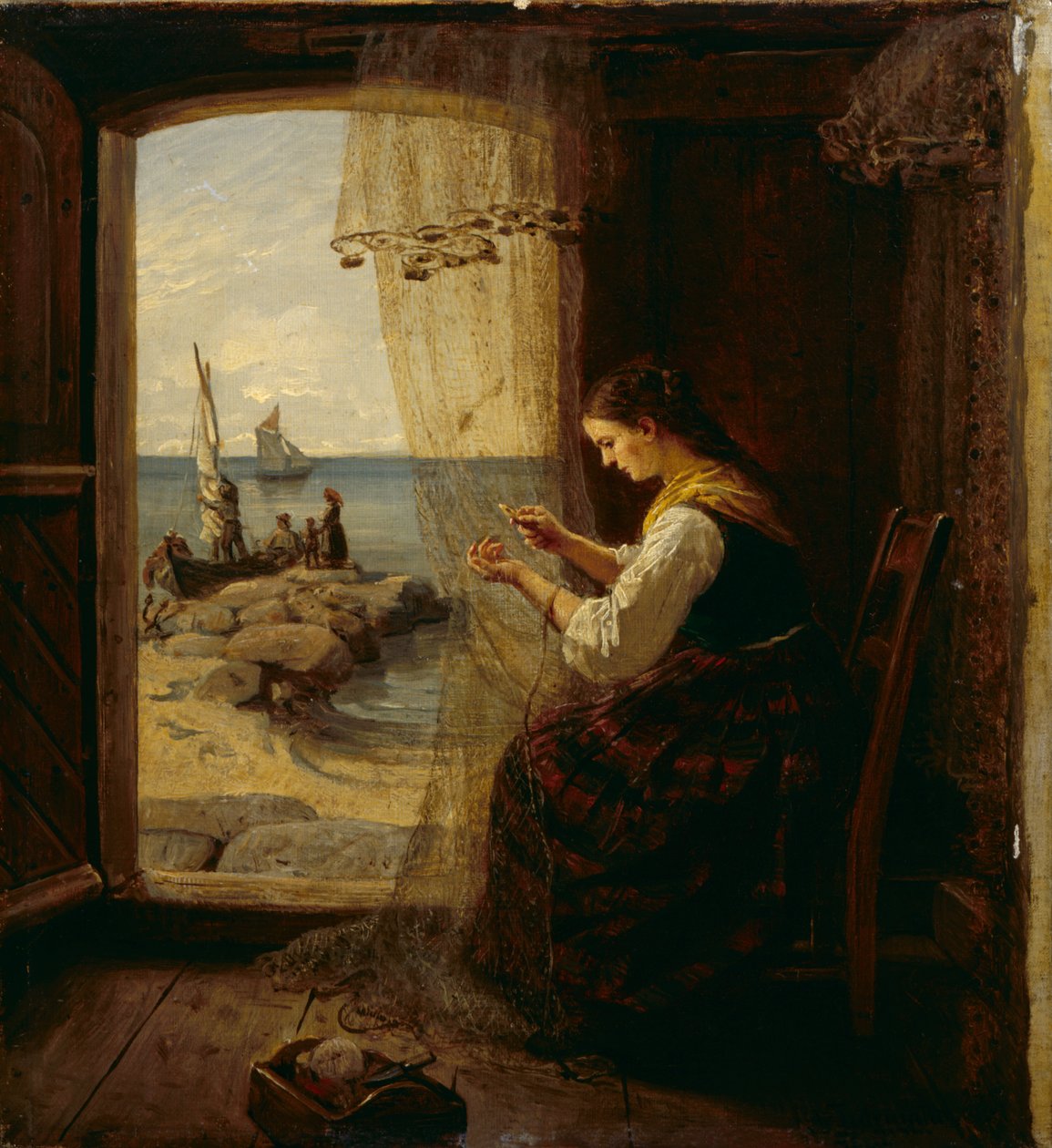 Le Lieur de filets - Adolph Tidemand