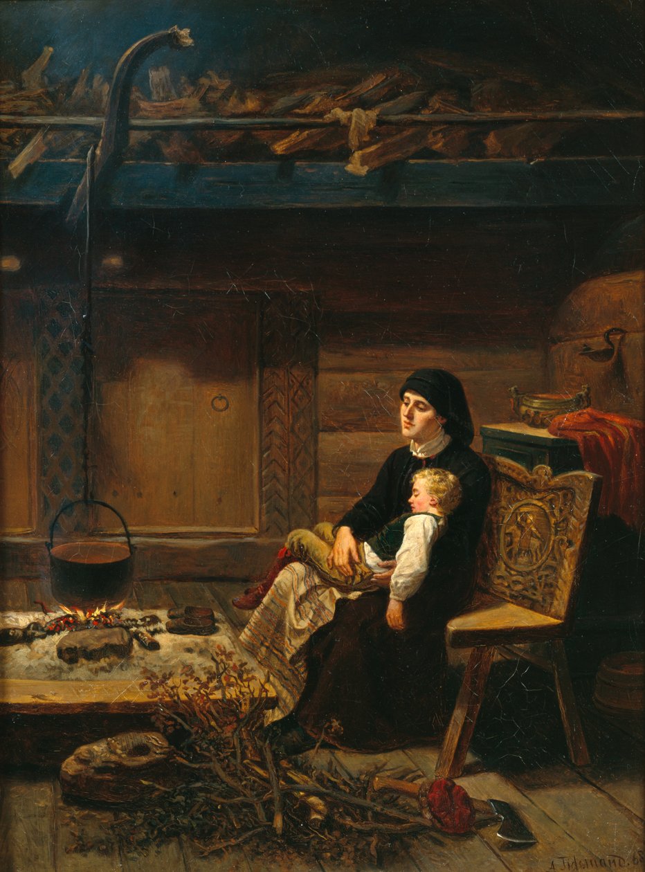 La veuve et son fils - Adolph Tidemand