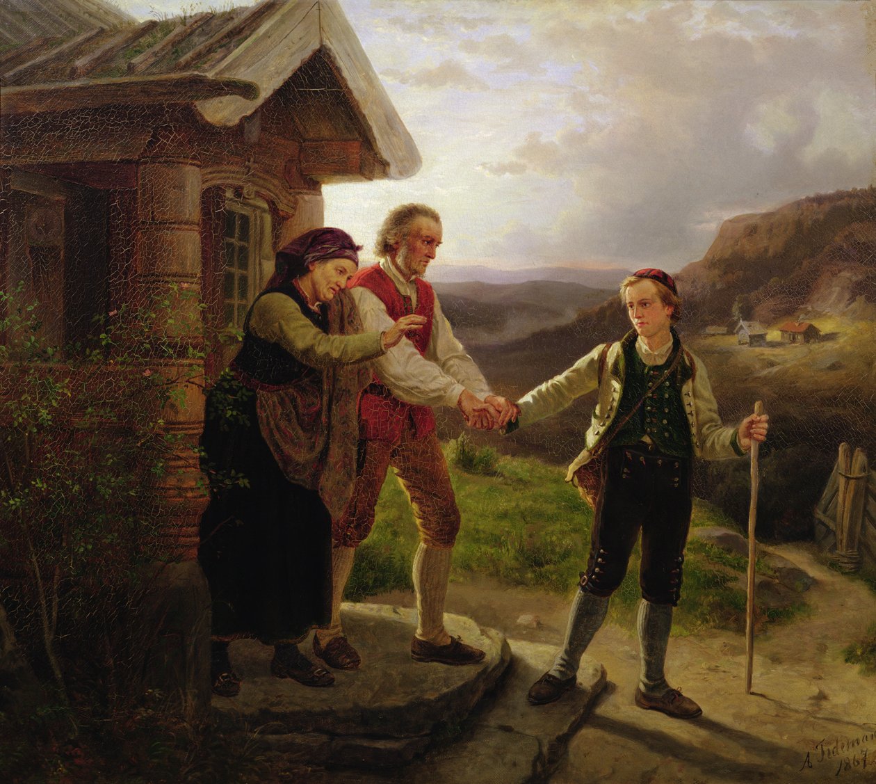 Les adieux du plus jeune fils - Adolph Tidemand