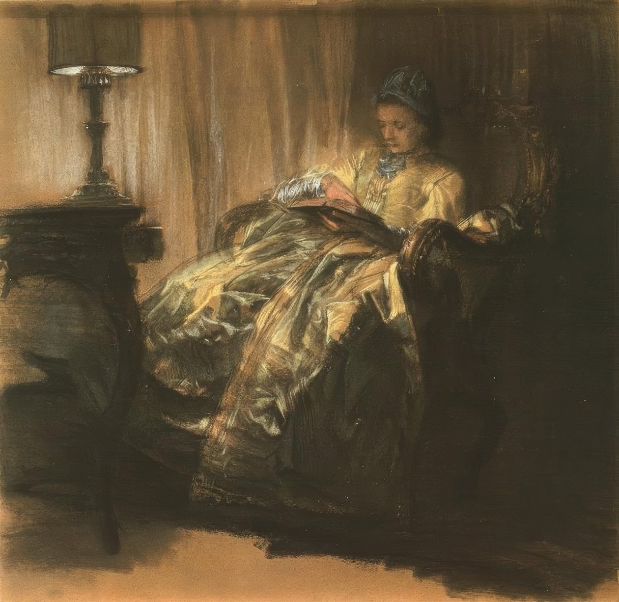 Dame lisant - Adolph Menzel