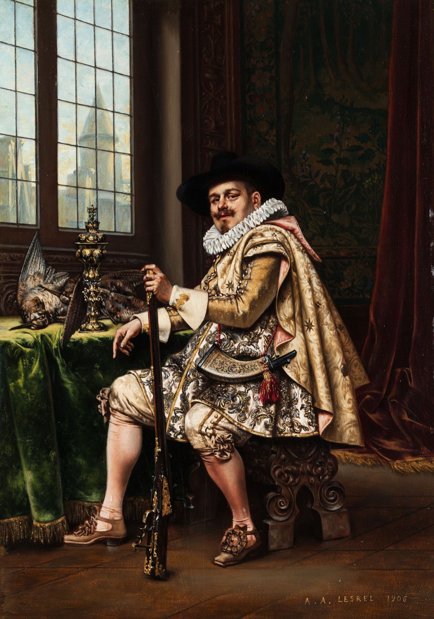 Noble après la chasse - Adolphe Alexandre Lesrel