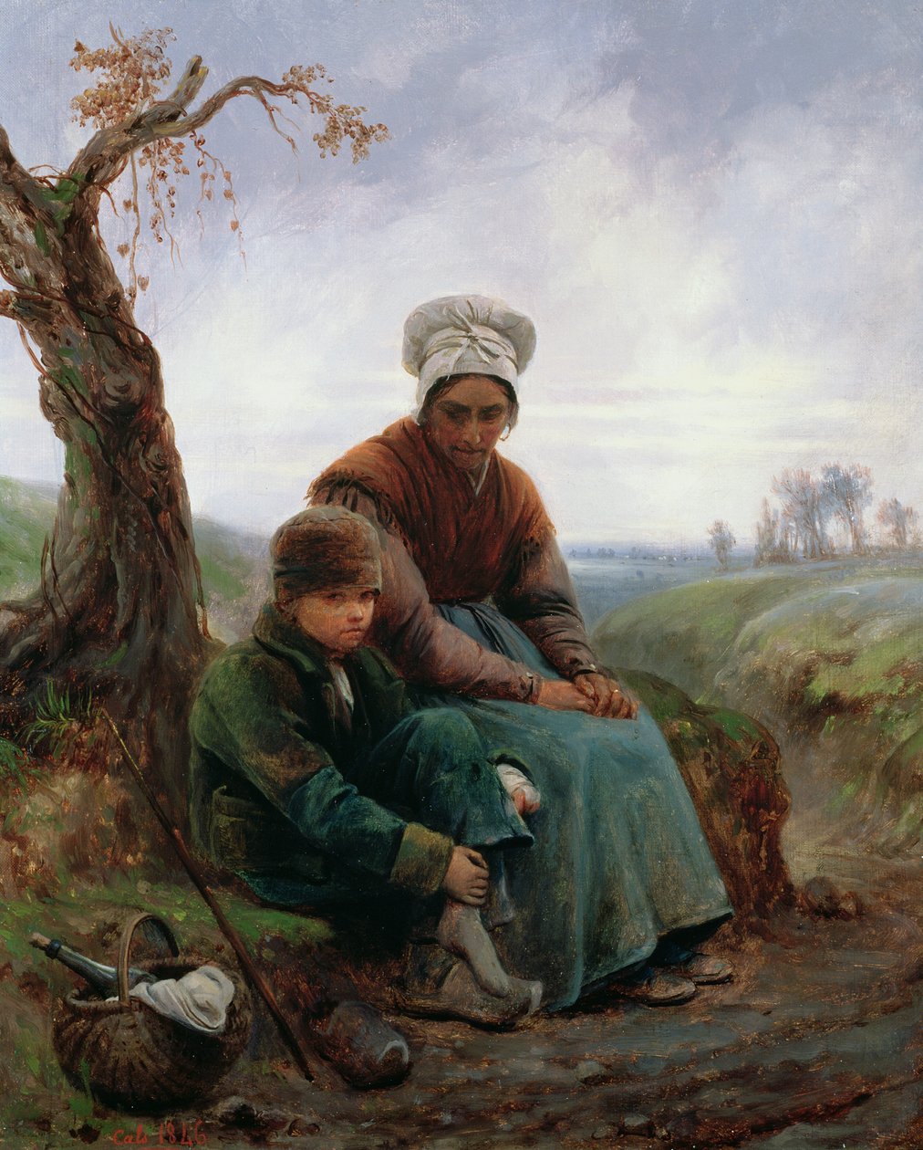 Femme paysanne et garçon, 1846 - Adolphe Felix Cals