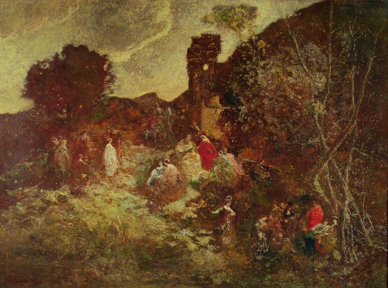Don Quichotte et Sancho Panza, vers 1865 - Adolphe Joseph Thomas Monticelli