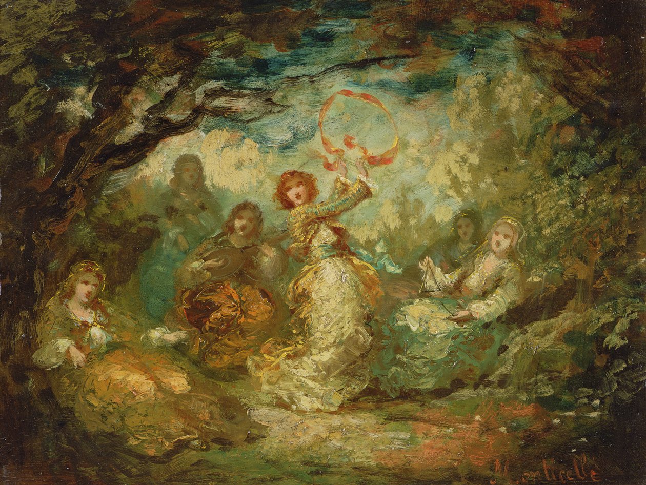 Gitans dansant, 19ème siècle - Adolphe Joseph Thomas Monticelli