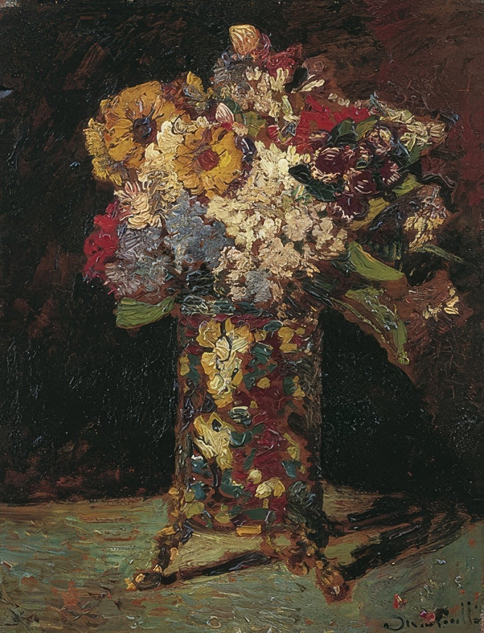 Nature morte avec des fleurs - Adolphe Joseph Thomas Monticelli