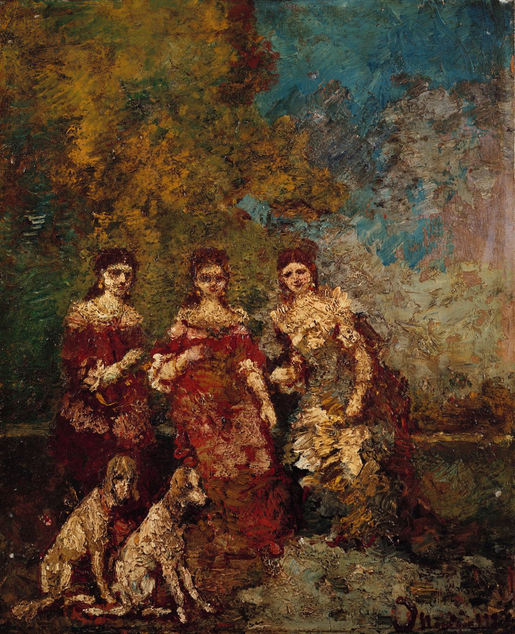 Trois Femmes dans le Parc - Adolphe Joseph Thomas Monticelli
