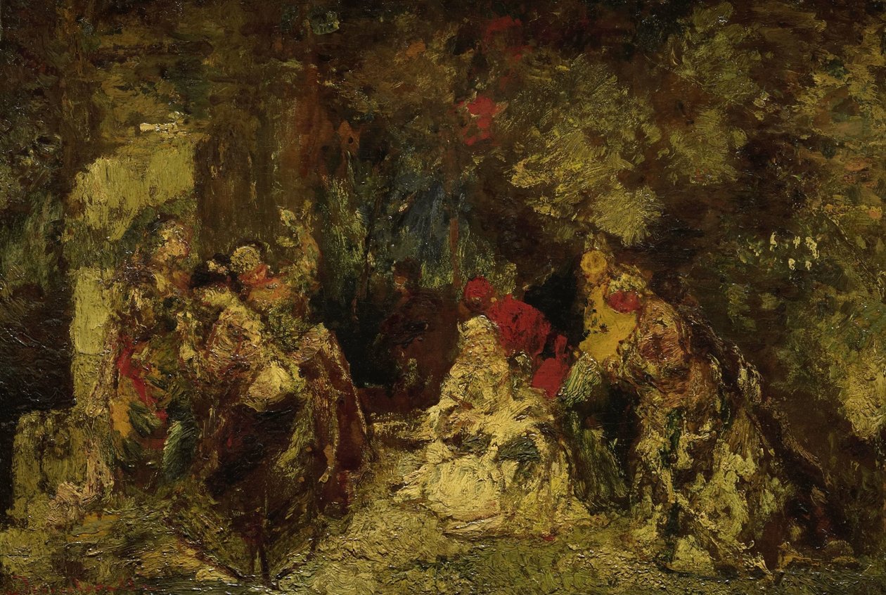 Femmes dans une forêt - Adolphe Joseph Thomas Monticelli