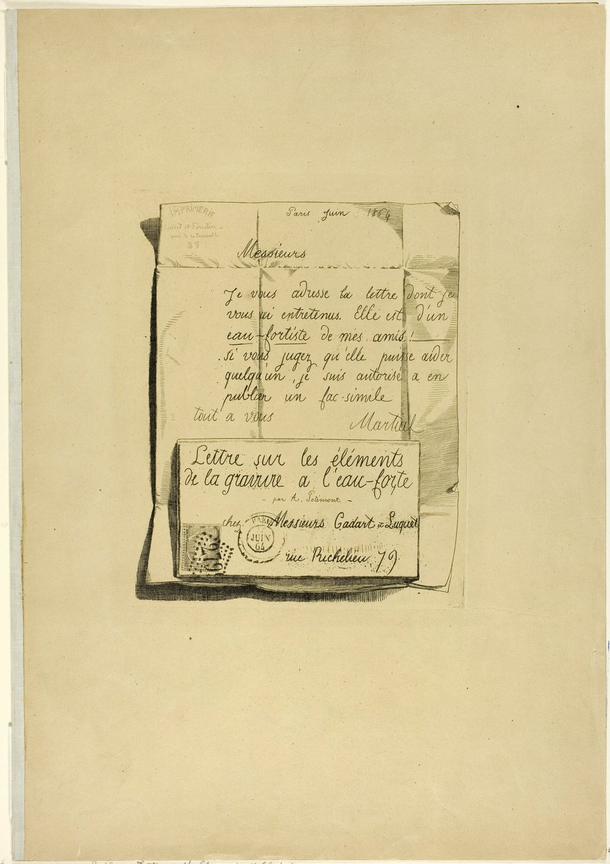 Lettre sur les éléments de la gravure à l