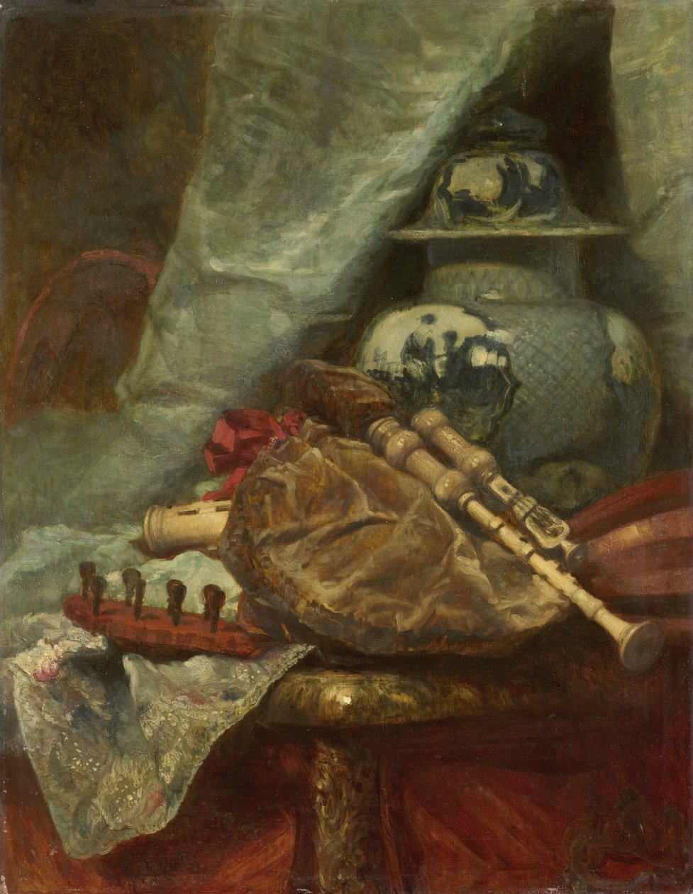 Nature morte avec cornemuses - Adolphe Mouilleron