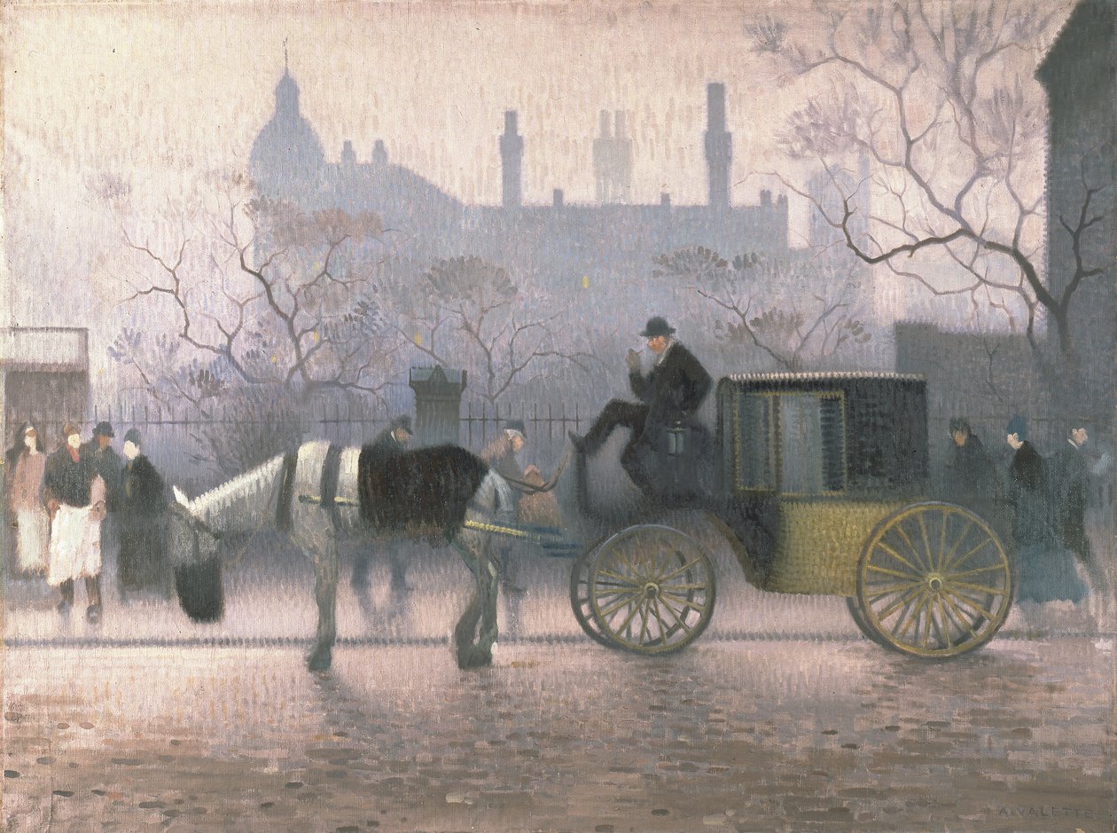 Vieux cab à All Saints, Manchester - Adolphe Valette