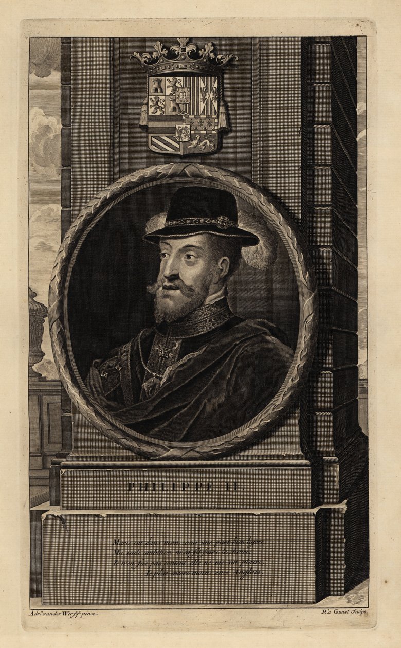 Philippe II (1527-1598) (gravure) - Adriaan van der (after) Werff