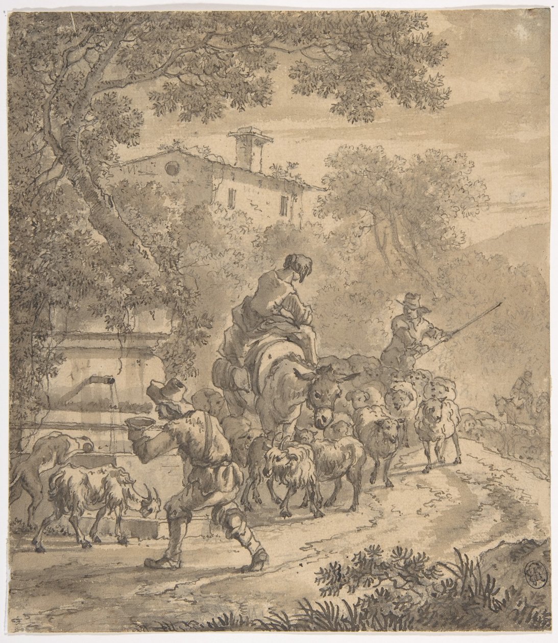 Paysage avec bergers et leur troupeau - Adriaen van der Cabel