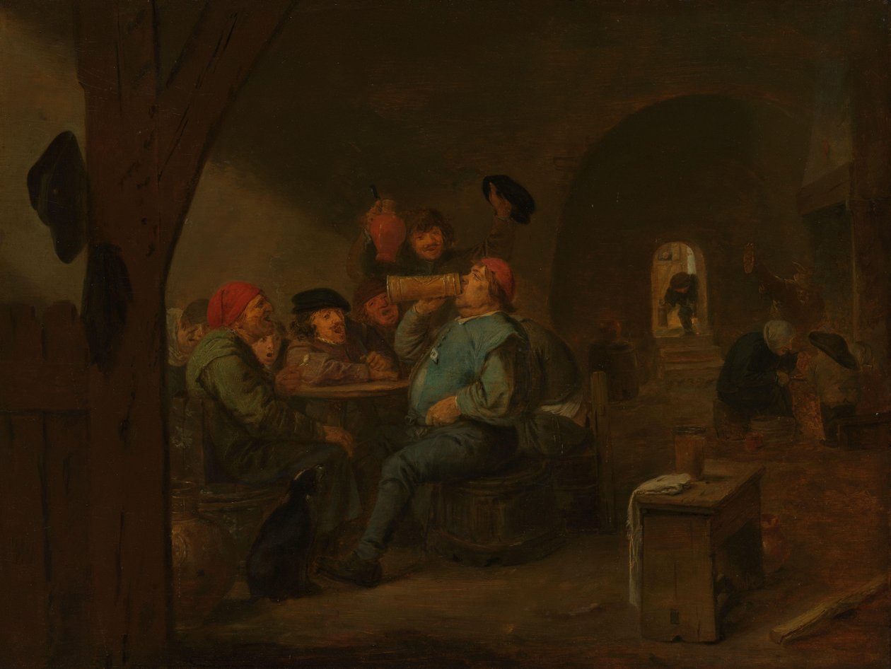 Binge dans une taverne - Adriaen Brouwer (manner of)