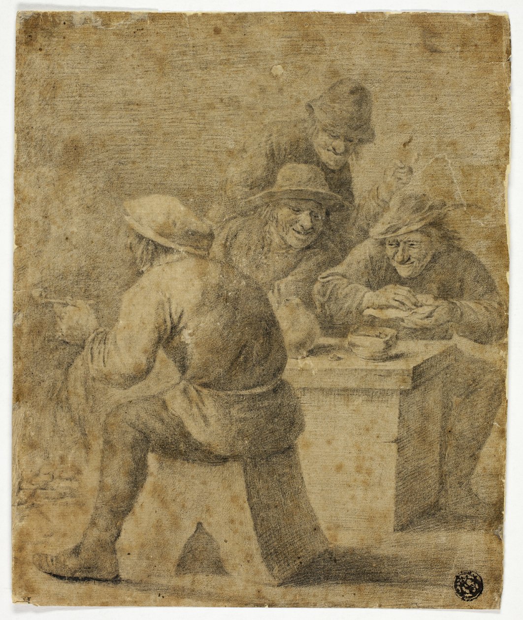 Quatre paysans à table - Adriaen Brouwer