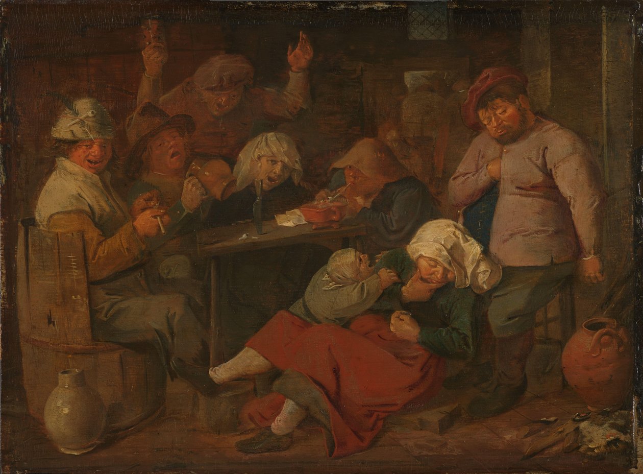Pauvres buvant dans une taverne - Adriaen Brouwer