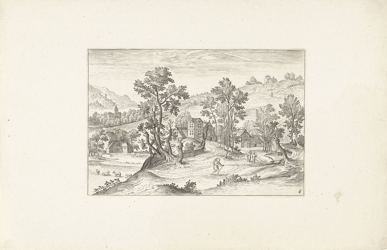 Paysage avec promeneurs (Landschappen rond Antwerpen) - Adriaen Collaert
