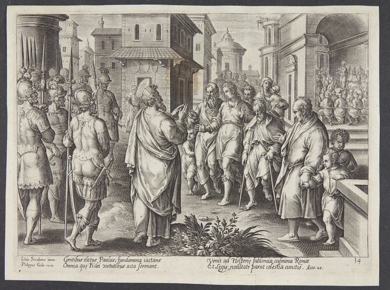 Saint Paul prêchant à Rome - Adriaen Collaert