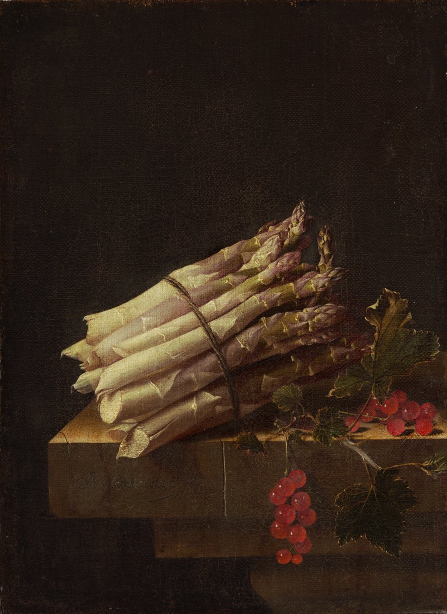Nature morte avec asperges et groseilles rouges - Adrian Coorte