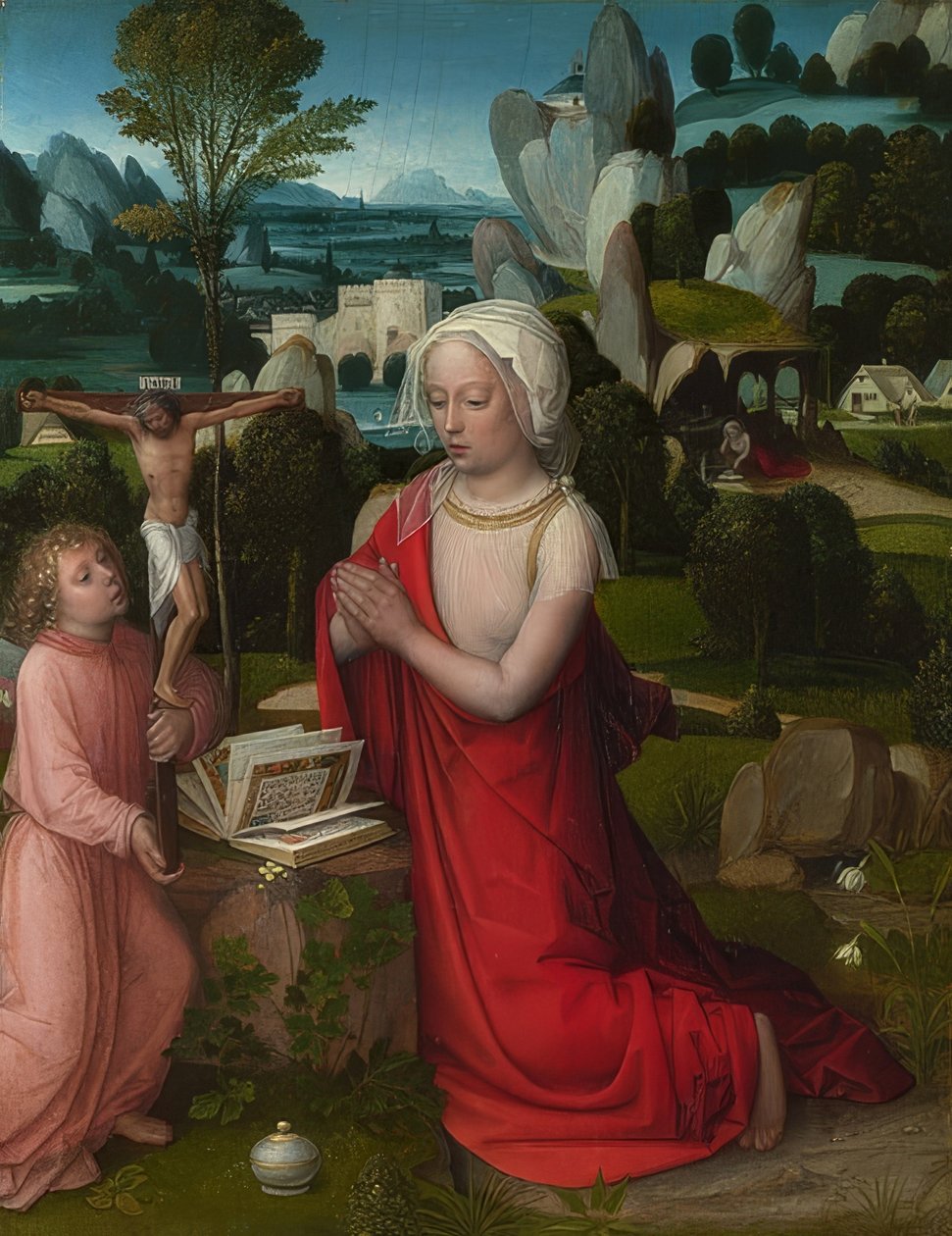 Marie Madeleine dans un paysage - Adriaen Isenbrandt or Isenbrant