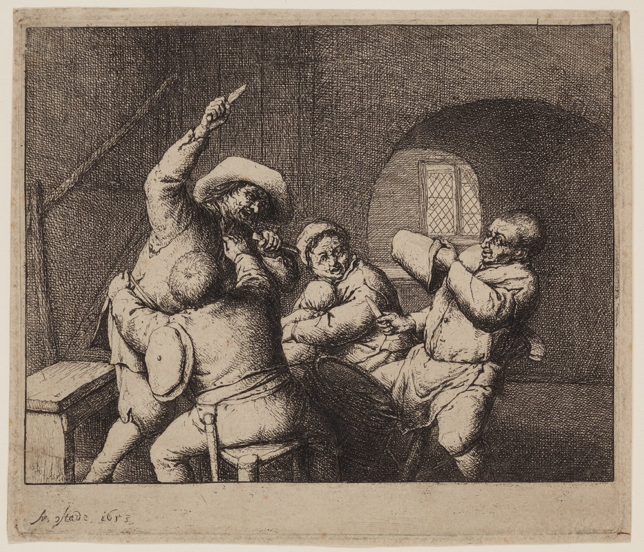 Combat au couteau - Adriaen Jansz. van Ostade