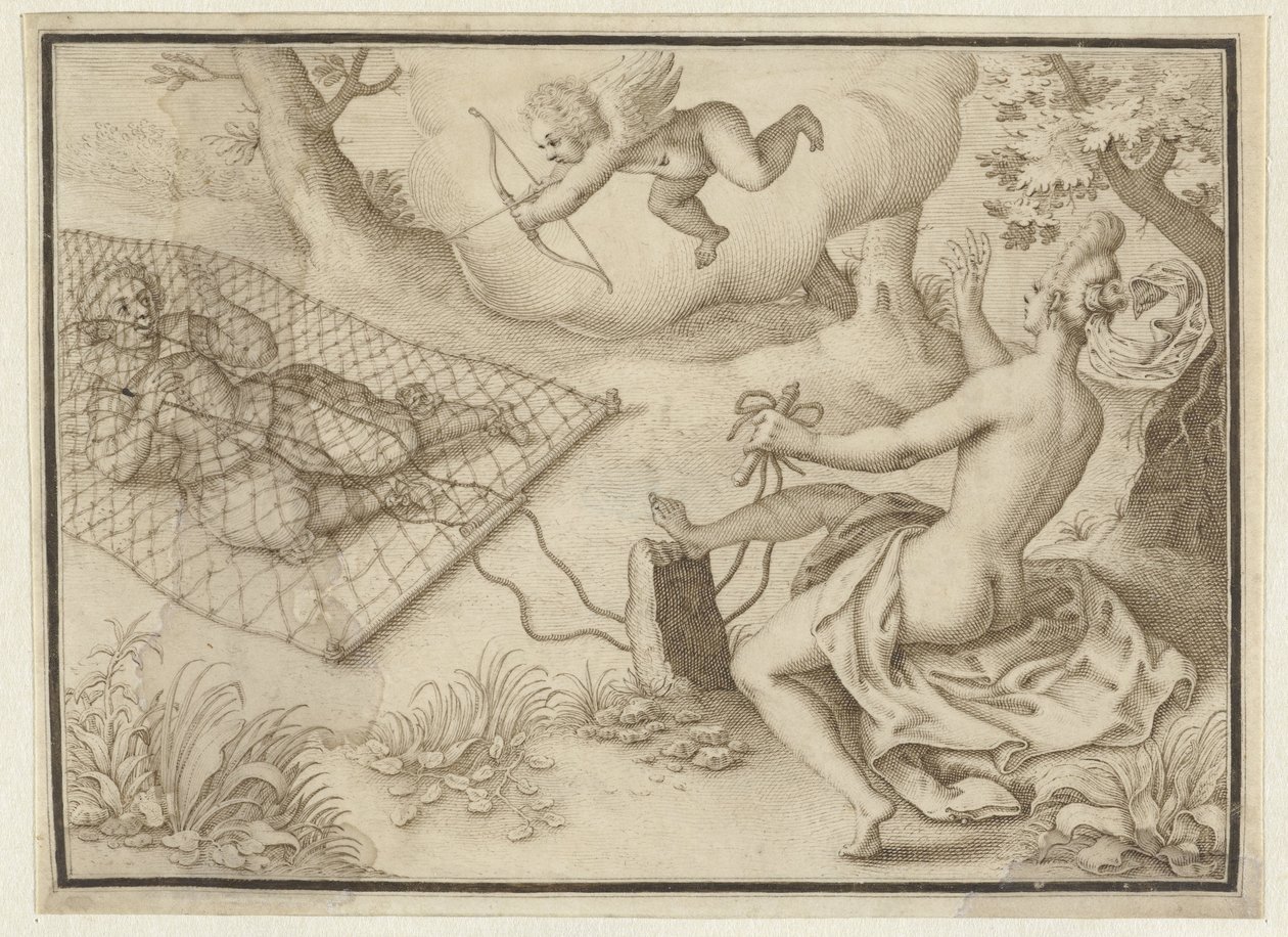 Le filet de pêche - Adriaen Matham (possibly)