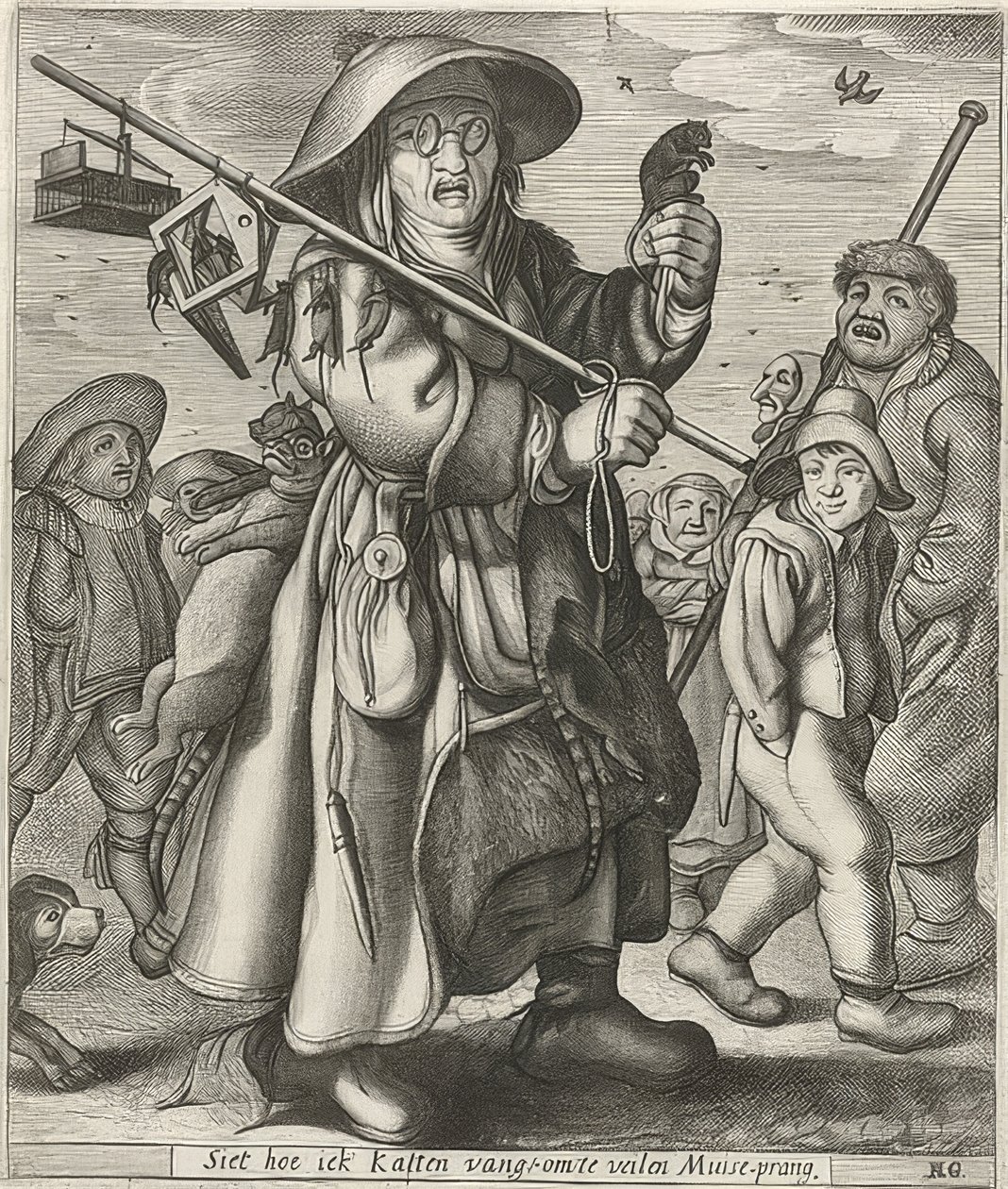 Mäusefänger (Muizenvanger) - Adriaen Matham