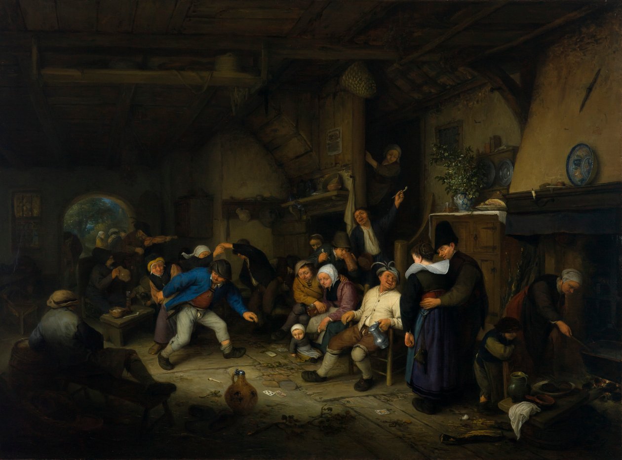 Paysans dansant dans une taverne - Adriaen van Ostade