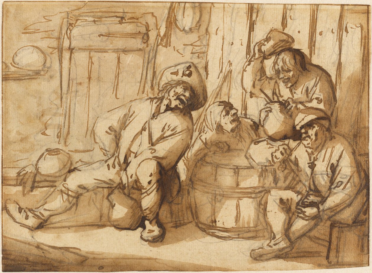 Paysans buvant dans une taverne - Adriaen van Ostade