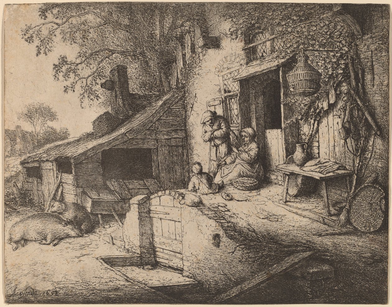 La Fileuse - Adriaen van Ostade
