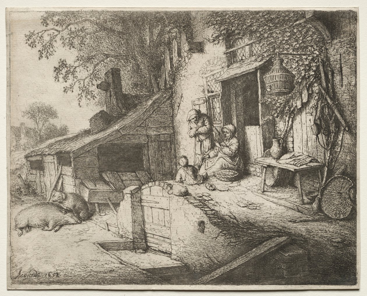 La Femme Filant - Adriaen van Ostade