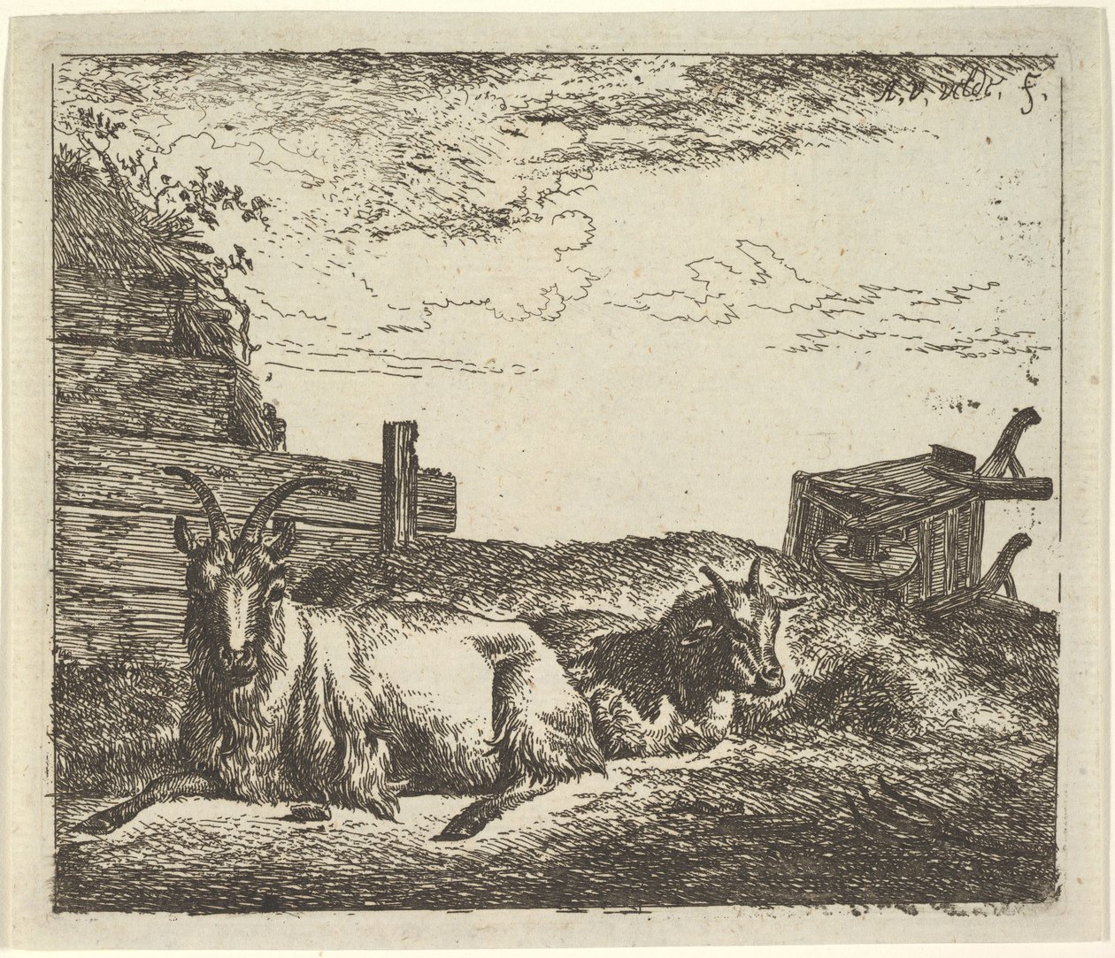 Chèvres couchées, de Différents Animaux - Adriaen van de Velde