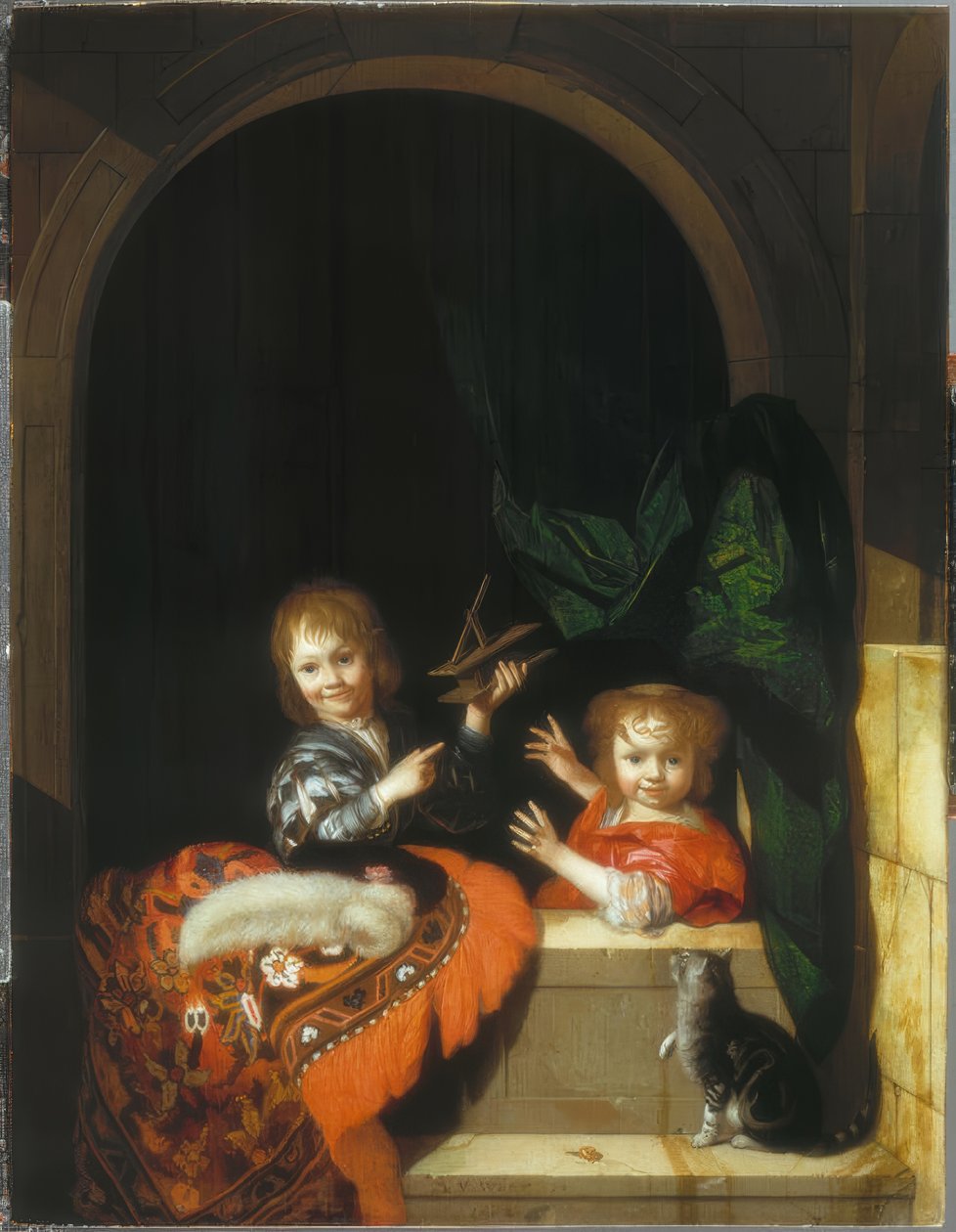 Deux enfants avec un piège à souris - Adriaen van der Werff
