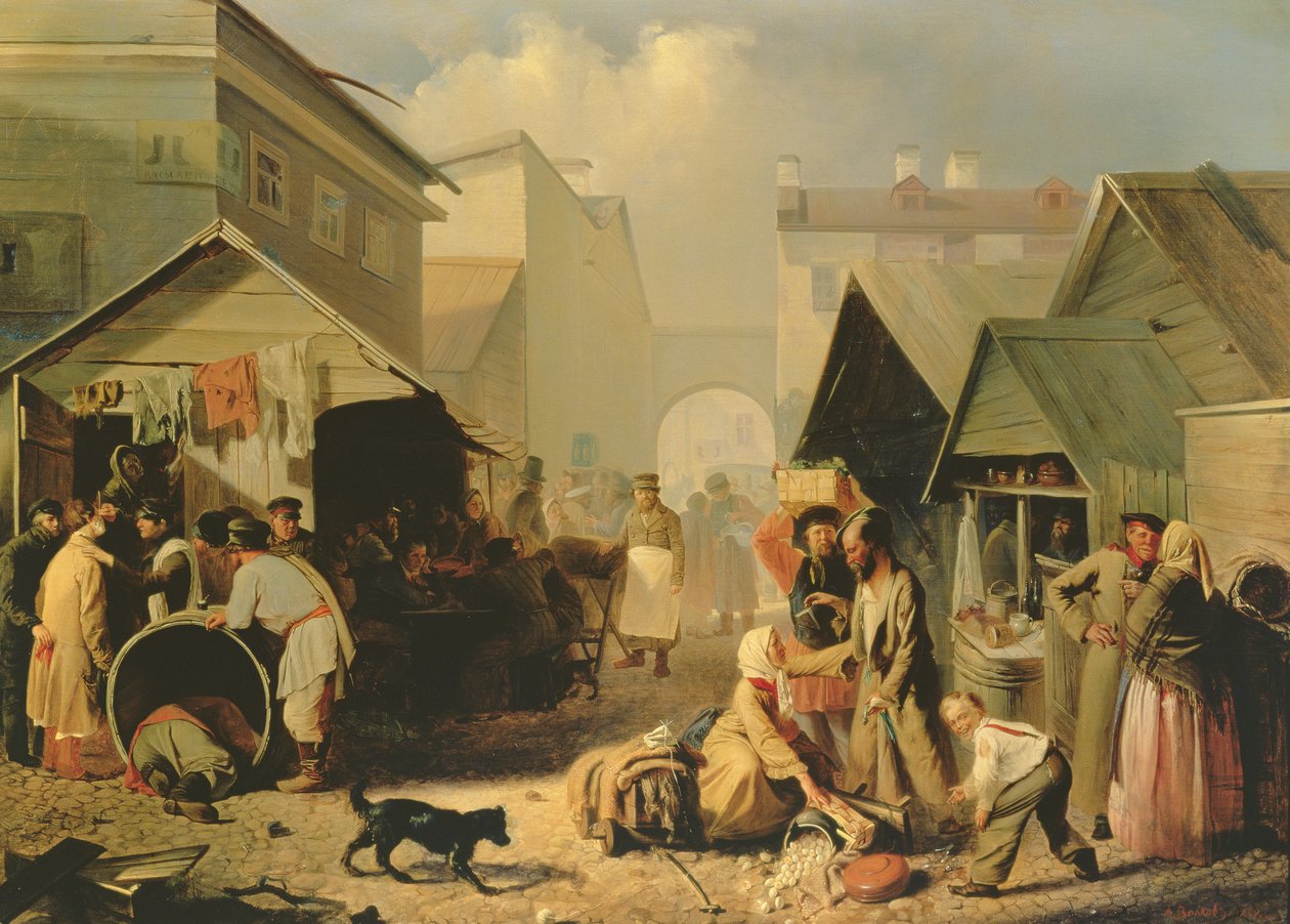 Étal de Rafraîchissements à Saint-Pétersbourg, 1858 - Adrian Markovich Volkov