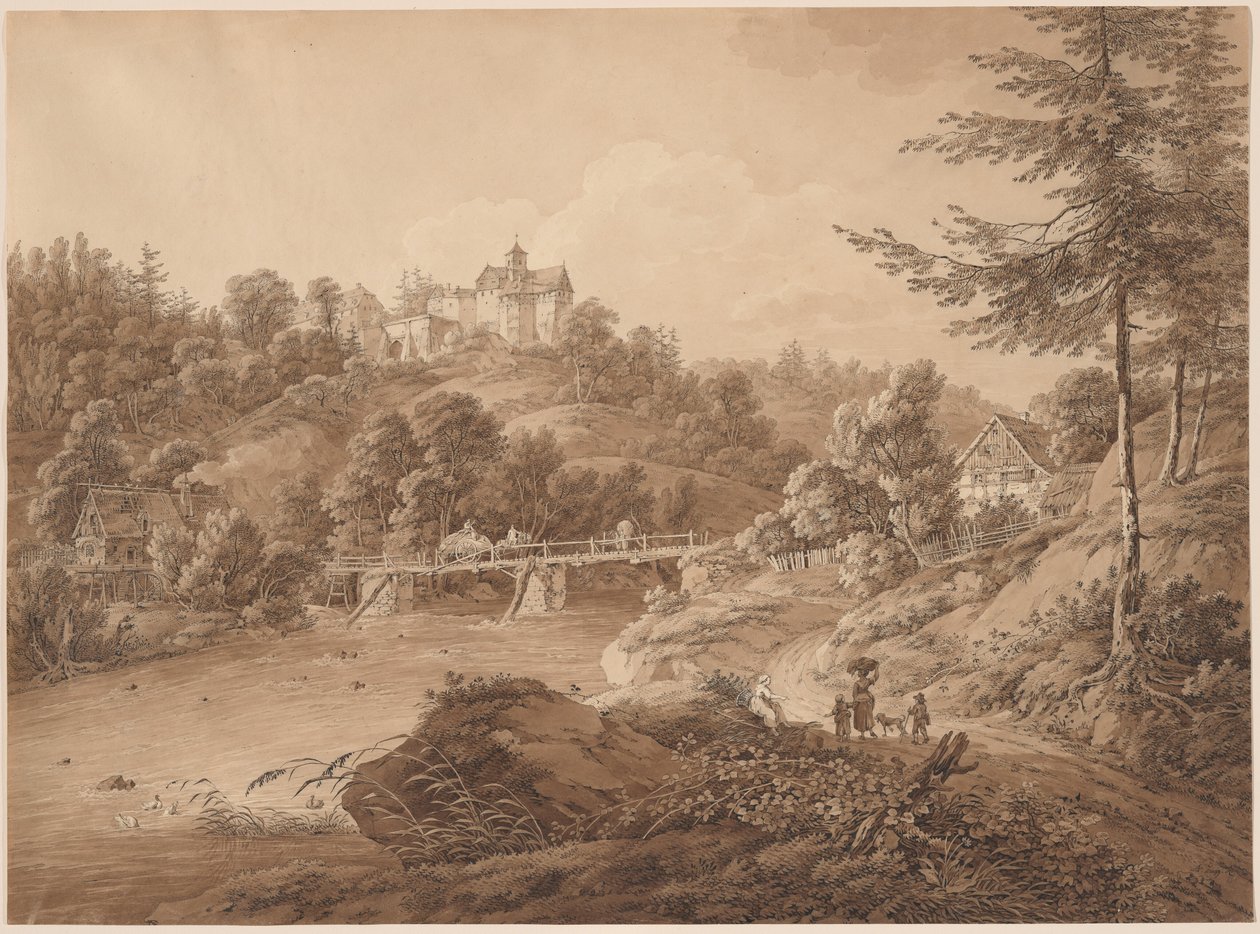 Château de Rauenstein vu du bord de la rivière - Adrian Zingg