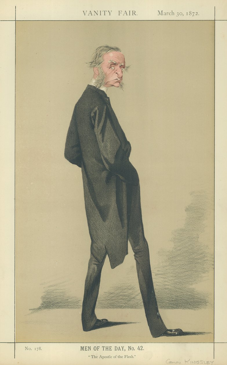 Le révérend chanoine Charles Kingsley (lithographie couleur) - Adriano Cecioni