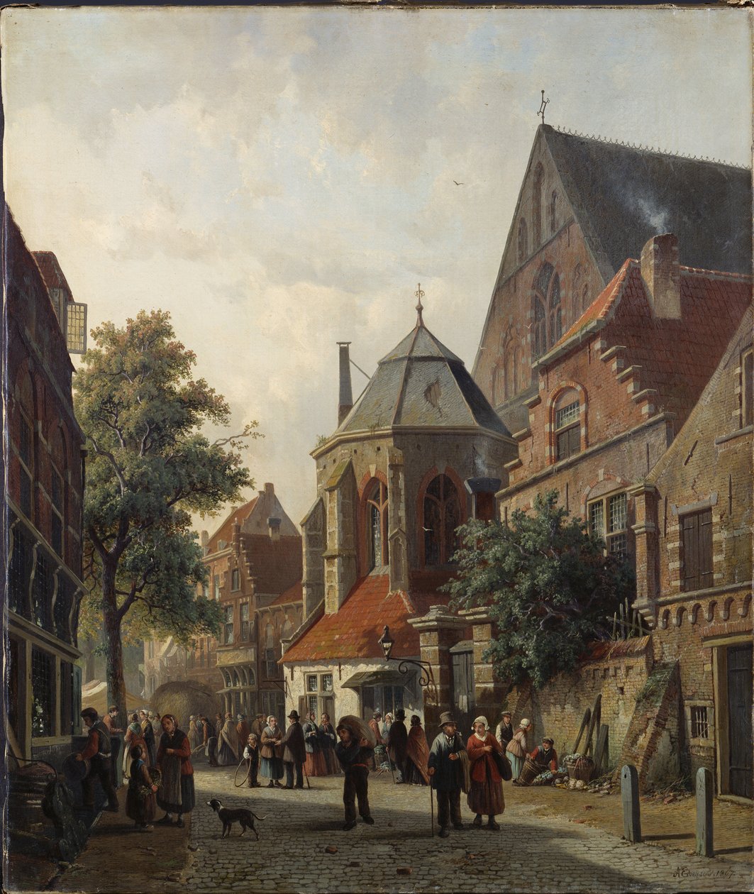 Une scène de rue hollandaise, 1867 - Adrianus Eversen