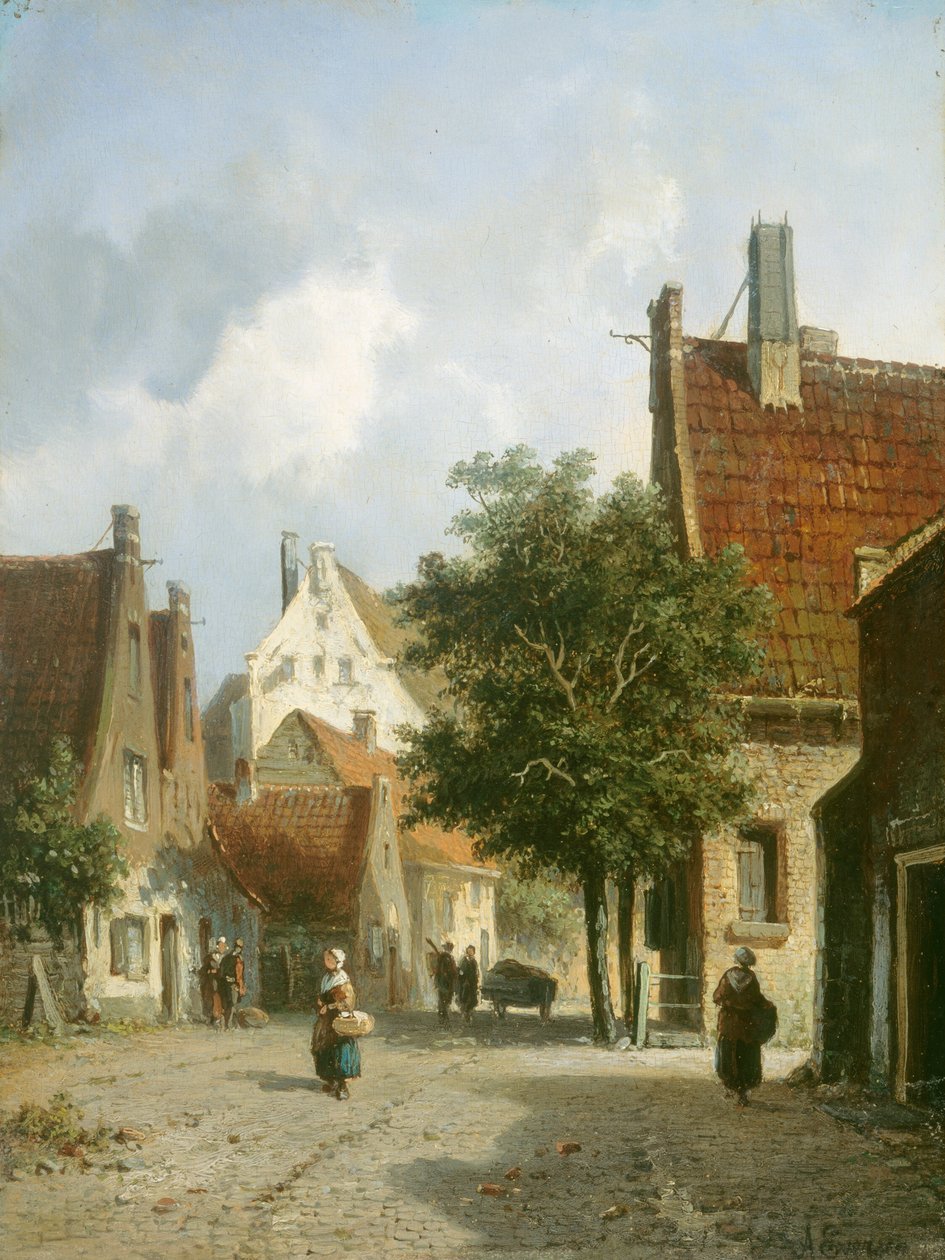 Scène de rue à Amsterdam, 19ème siècle - Adrianus Eversen