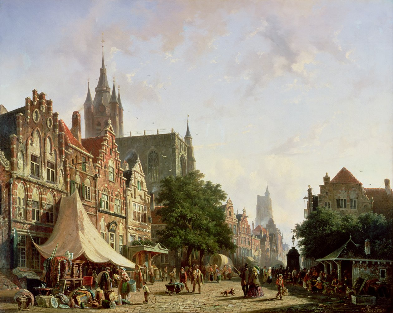 Scène de rue hollandaise - Adrianus Eversen