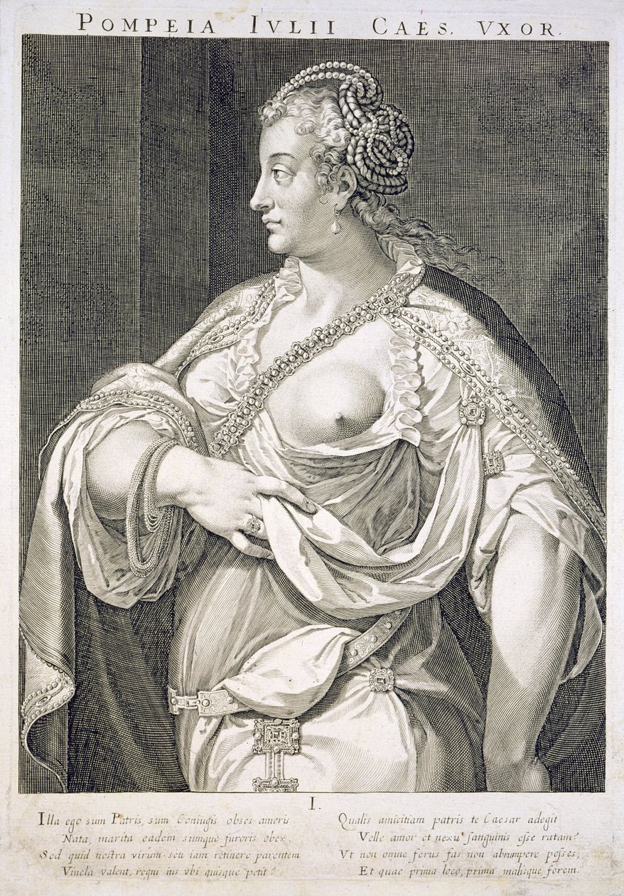 Pompéia (morte en 122 après J.-C.) épouse de Jules César - Aegidius Sadeler or Saedeler