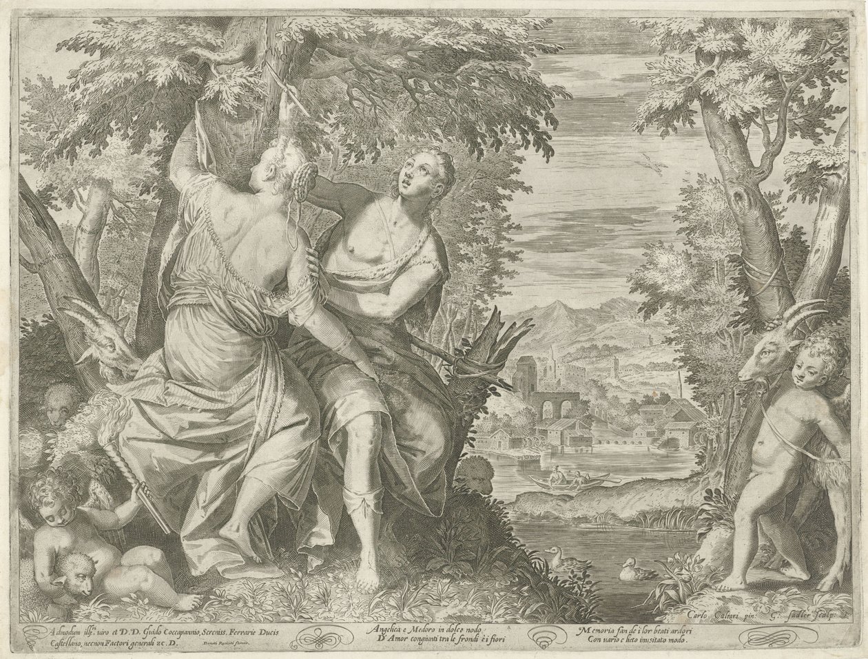 Angélique et Médor - Egidius  Sadeler (II)