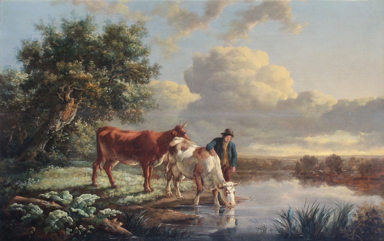 Bétail buvant au bord de la rivière - Aelbert Cuyp