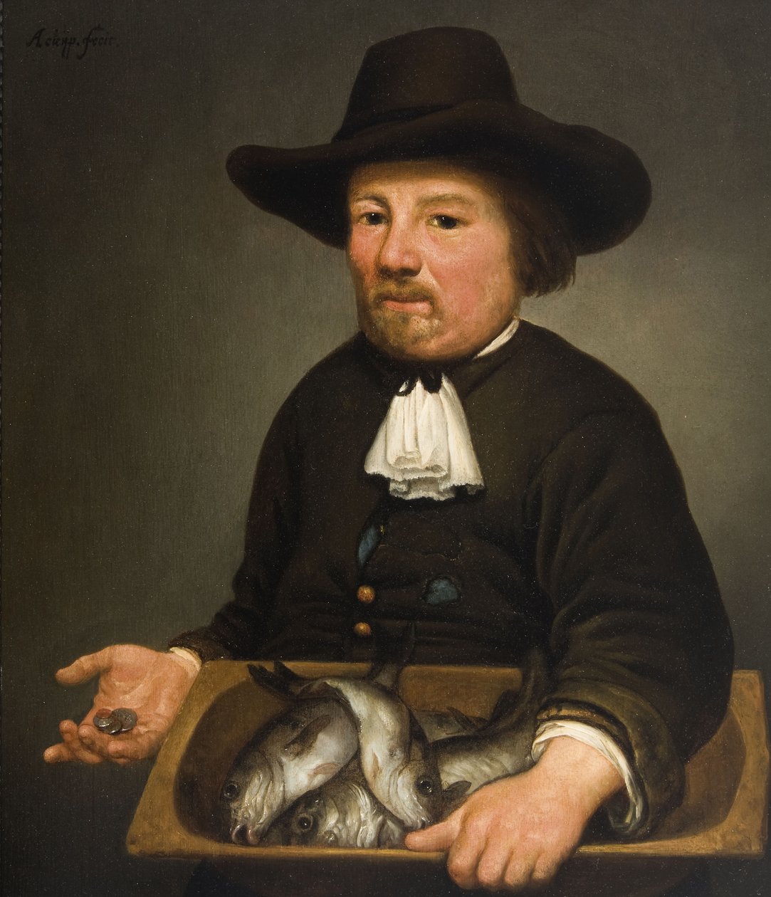 Homme avec un seau de poissons - Aelbert Cuyp